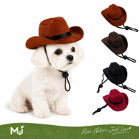 Chapeau de cowboy occidental personnalisable avec logo en polyester à motif floral pour chiens - Accessoire parfait pour animaux de compagnie pour l'été, l'hiver, le printemps et l'automne