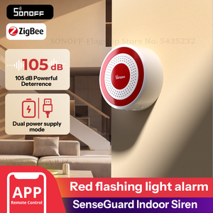Sirena Interior Zigbee <span class=keywords><strong>Sonoff</strong></span> SNZB-09P para Hogar Inteligente, Control por Aplicación, Alarma Fuerte, Tonos Personalizados, Alerta de Sonido y Luz, Doble Fuente de Alimentación - Product Image 2