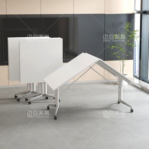 Mesa de Conferencia Plegable Mekia de 180 cm, Blanca, con Ruedas, para Oficina, Capacitación y Uso Doméstico - Product Image 1
