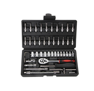 46Pcs Ổ Cắm Bộ Công Cụ Sửa Chữa Xe Ratchet Cờ Lê Cờ Lê Bộ <span class=keywords><strong>Pawl</strong></span> Ổ Cắm Cờ Lê Tuốc Nơ Vít Chuyên Nghiệp Kim Loại Công Cụ <span class=keywords><strong>Kit</strong></span> - Product Image 5