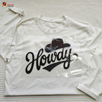 Patchs thermocollants personnalisés en chenille duveteuse effet fourrure, grands, style Western Howdy, pour vêtements et t-shirts, vente en gros