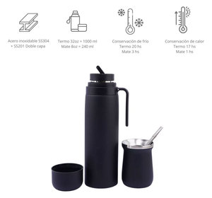 Factory 8oz Mate Cup 1L Botella de agua Sudamérica Regalo Promoción Aislamiento al vacío Acero inoxidable Yerba Mate Cup Juego de té - Product Image 4