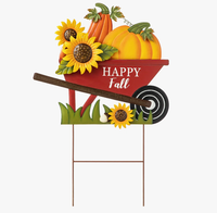 Estacas de Metal con Diseño de Águila Esquelética Sentada en Lápida, para Decoración de Acción de Gracias, Tema de Girasoles y Bienvenida de Otoño, para Horror Postapocalíptico