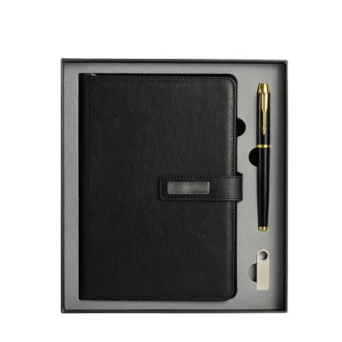 Favores do casamento A5 Notebook Business Notepad Gift Box com Pen titular do cartão 16G USB Papelaria Escritório Fornecedor conjunto de presente personalizado