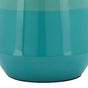 Vaso Moderno in Metallo Decorativo per Fiori, per Soggiorno, Camera da Letto, Ufficio, Pezzo d'Arredo, Colore Teal con Bordo Dorato - Product Image 5