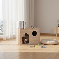Nouvelle arrivée : maison pour chat en bois de luxe moderne pour l'intérieur, meubles pour animaux de compagnie avec design imprimé, écologique et toutes saisons