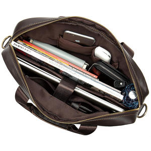 Sacoche d'ordinateur Andong Office 15 pouces pour hommes, en cuir de vache véritable, sac à bandoulière, sac messager, sac à main pour hommes - Product Image 5