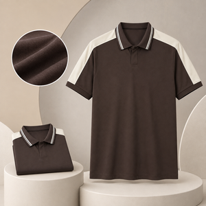 <b>Collar</b> <b>T</b> <b>Shirt</b> For Men Polo 92% Polyester 8% Spandex Quick Dry Contrast Shoulder Custom Logo Performance Golf Polo <b>Shirt</b> - Product Image 2