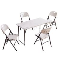 Table à manger pliante moderne en HDPE de 1,80 m pour intérieur/extérieur, capacité de 8 personnes, longue et extensible, avec chaises et table en plastique durables – Direct Usine