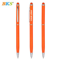 Vente chaude en gros Stylo à bille en métal personnalisé avec logo personnalisé Stylo tactile en caoutchouc souple Encre noire Pointe de 1,0 mm
