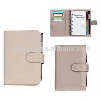 Couverture de carnet de voyage rechargeable en cuir PU A5 avec reliure à 7 anneaux