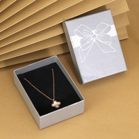 Boîte à bijoux de luxe en papier avec nœud papillon pour pendentifs, emballage pour bijoux et boucles d'oreilles, boîte de rangement pour colliers