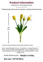 Bouquet de mariée en tulipes artificielles en PVC de haute qualité, toucher réaliste, pour mariage, Saint-Valentin, décoration de la maison, hôtel, fleurs artificielles en gros