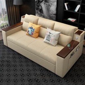 Solid Wood <b>Folding</b> <b>Sofa</b> Bed Dual Purpose Multifunctional Fabric Couch With Storage Washable Cover For Small Living Room - Product Image 6