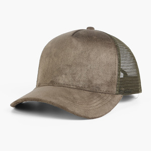 Gorras de béisbol deportivas con malla trasera para hombre, gorra snapback de 5 paneles, gorra trucker de gamuza - Product Image 3