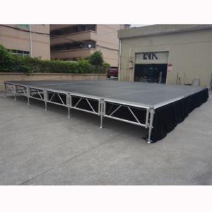 Plataforma de escenario de 4x4 pies, pata ajustable de aluminio, escenario de concierto decorado - Product Image 3