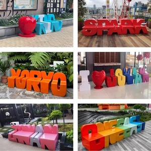 Chaises de loisirs extérieures personnalisées en fibre de verre pour affichage commercial, tabourets finis, chaises de repos publiques, origine Zhejiang - Product Image 3