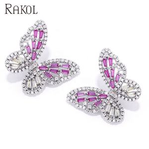 RAKOL EP3083 Boucles d'oreilles papillon mignon avec zircon cubique Bijoux pour femmes 2021 - Product Image 3