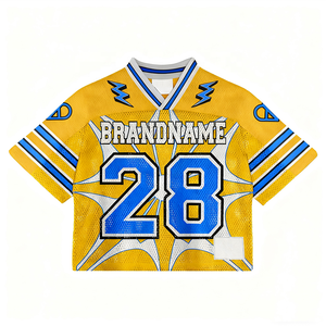 เสื้อฟุตบอลคอวีพิมพ์ลายเสื้อยืดตาข่ายย้อนยุค - Product Image 1