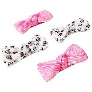 H.E.R. Accessoires 4 pièces : Nœuds pour bébé en tissu doux entièrement doublé à motif dessin animé et petites pinces à cheveux assorties pour filles - Classiques intemporels - Product Image 1