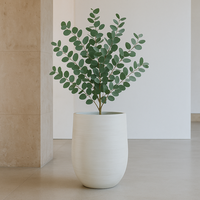Pot de fleurs en forme de boule en ciment fait à la main, grand modèle 55x55x43cm, pour intérieur, extérieur, balcon, jardin, décoration de la maison