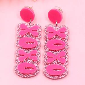 Boucles <span class=keywords><strong>d</strong></span>'oreilles pendantes personnalisées pour la Saint-Valentin Acier au titane <span class=keywords><strong>Bijoux</strong></span> de mode <span class=keywords><strong>d</strong></span>écoupés au laser XOXO <span class=keywords><strong>Prix</strong></span> <span class=keywords><strong>d</strong></span>'<span class=keywords><strong>usine</strong></span> à bas quantité minimale de commande - Product Image 3