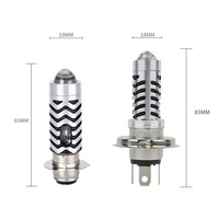 Phare de moto à LED BA20D H4, phare à faisceau haut/bas, double couleur blanc jaune, ampoule de phare à LED électrique pour moto