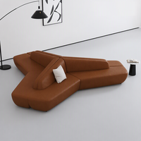 Ensemble de canapés modulaires en tissu technique aspect cuir de forme spéciale pour salons de beauté, établissements de formation, halls d'hôtels