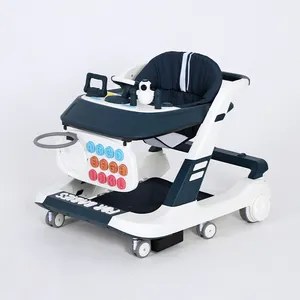 2023 cute design 3 in 1 foldable kids walking chair toys educational interactive baby walker anti-rollover trolley push walker