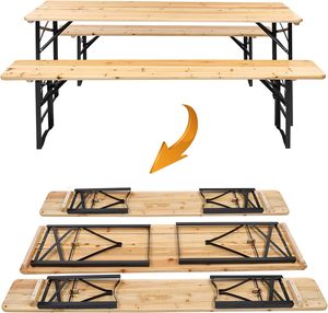 Set di <span class=keywords><strong>Tavoli</strong></span> <span class=keywords><strong>da</strong></span> Pranzo Pieghevoli Moderni per Hotel, Banchetti e Matrimoni, Panche in Legno per Uso in Parchi, Vendita all'Ingrosso - Product Image 3