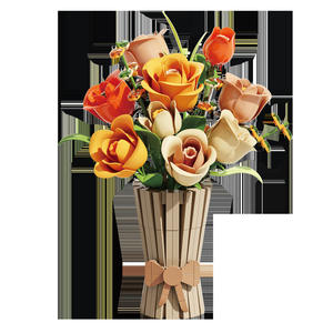 Ramo de flores de bloques de construcción DIY, 868 piezas, decoración de rosas artificiales de alta simulación para regalo del Día de San Valentín - Product Image 5