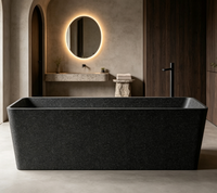 Baignoire autoportante en pierre artificielle à particules, finition mate, rectangulaire, de luxe, pour la maison, l'hôtel, la villa, la salle de bain
