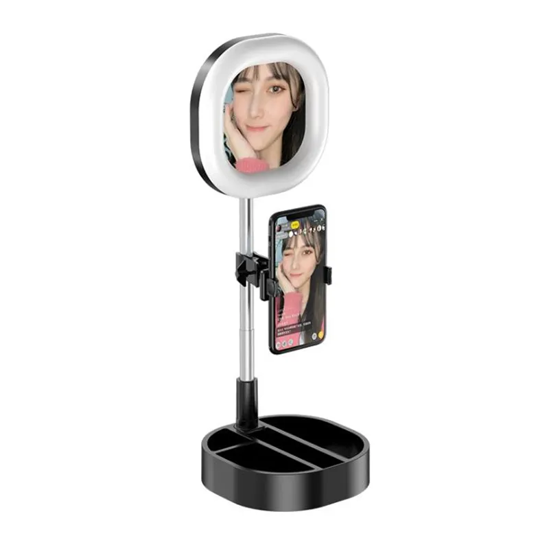 6 inç LED Selfie halka ışık masaüstü Video dolgu işığı lambası ayaklı ayna Youtube makyaj canlı akış için