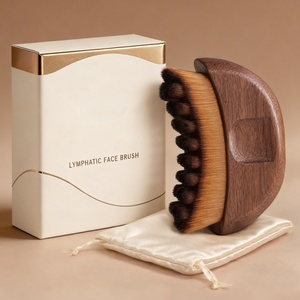 Brosse faciale <span class=keywords><strong>lymphatique</strong></span> en bois pour le <span class=keywords><strong>drainage</strong></span> et le contour du visage, adaptée à une application précise sur la peau - Product Image 5