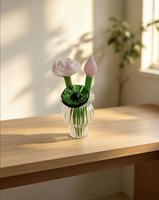 Ensemble de mini-vases à fleurs en verre transparent côtelé, petits vases décoratifs en verre pour table, centre de table pour mariage, vente en gros