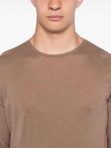 Suéter de punto suelto de moda personalizado cuello redondo manga larga verde Mohair suéter de punto para hombre - Product Image 5