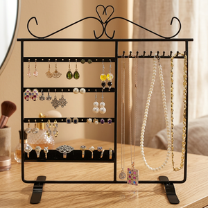 Black Powder Coated Jewelry Stand <b>for</b> Bracelet Necklace <b>Hair</b> Ring Earring Lipstick Display - Product Image 3