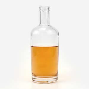 Venta caliente Wmpty Botella de vidrio 300ml 500ml 700ml 750ml Vodka Whisky Licor <span class=keywords><strong>Brandy</strong></span> con corcho - Product Image 1