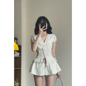 Hot Seller Women'S Big Size High Waist Flared <b>Skirt</b> Inner Shorts-<b>Elastic</b> Khaki Eco-Friendly Business Casual Clothing Free Sample - Product Image 6