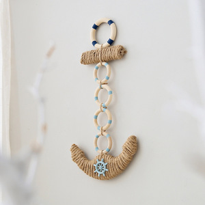 Décoration murale ancre méditerranéenne en corde de chanvre, bouée de sauvetage suspendue, décoration intérieure pour salon, chambre, entrée - Product Image 2