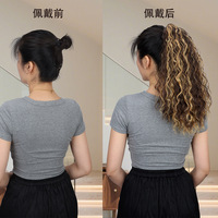 Extensions de cheveux synthétiques à clip en forme de griffe, vague d'eau bouclée, nouvelle collection, vente en gros, fibre haute température, queue de cheval, perruques à cordon de serrage