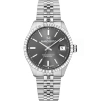 MAROSERTO Montre d'affaires bicolore pour homme, cadran brun foncé, bracelet en acier étanche 100M 316L ETA F06.115