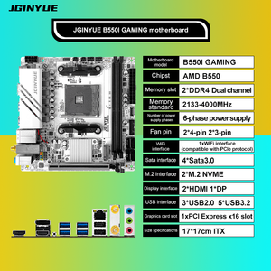 JGINYUE B550I Mini ITX placa base para juegos de PC de escritorio nuevo compatible con <span class=keywords><strong>DDR4</strong></span> 64GB RAM B550 Chipset interfaz de disco duro SATA - Product Image 4