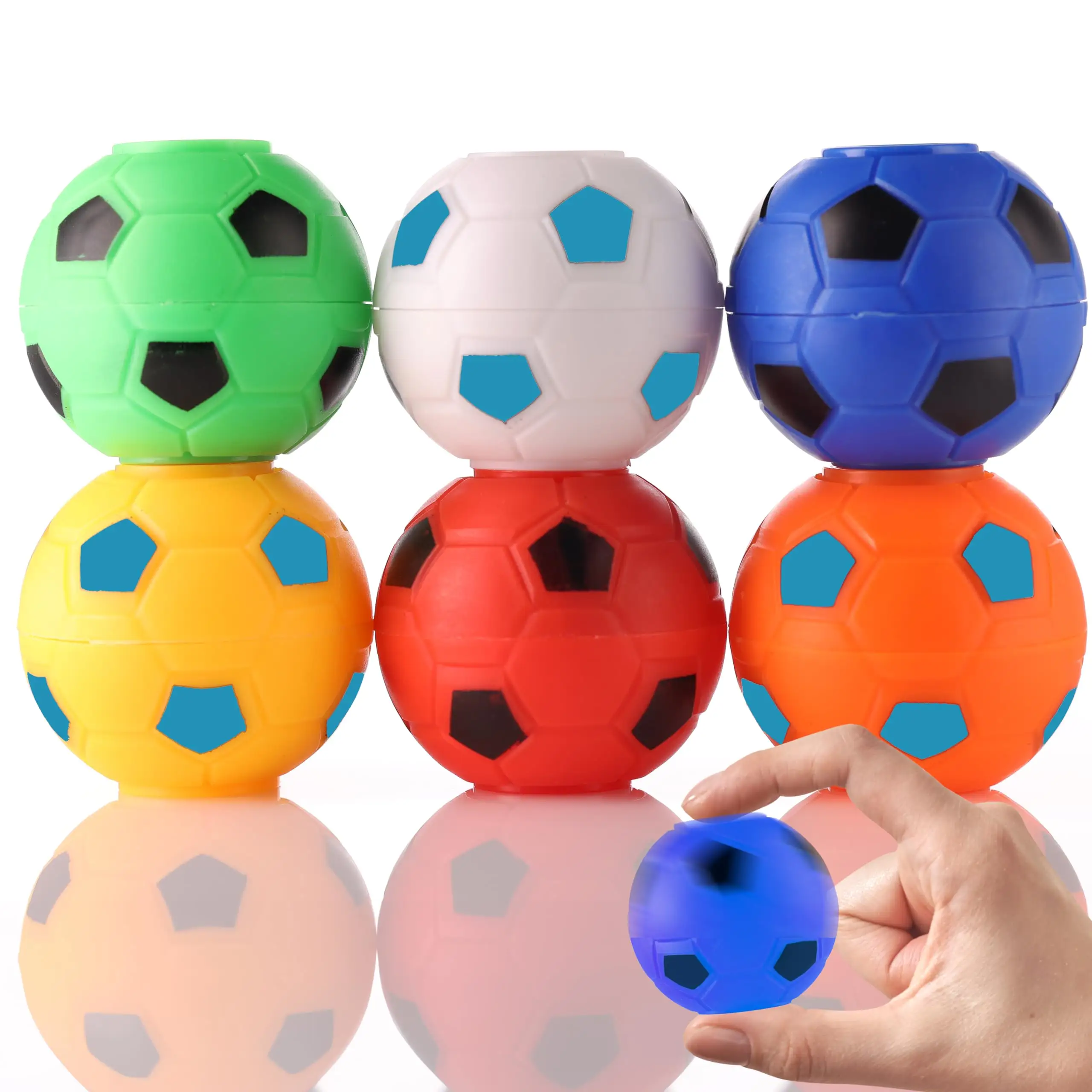 Usine directe intérieur/extérieur interactif jouets pour enfants couleur mini football fidget spinner ball enfants jouets