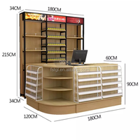 Caisse enregistreuse combinée en bois couramment utilisée d'approvisionnement direct d'usine pour les comptoirs de caisse de supermarchés et de dépanneurs