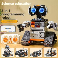 Robot programmable télécommandé 5-en-1 Kuajing Tuomu T2008, style Wall-E, éducatif, 40 pièces, blocs de construction en plastique ABS
