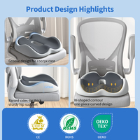 Coussin pour chaise de bureau, coussin de siège en mousse à mémoire de forme pour voiture - Coussin antidouleur pour le coccyx, coussin antidouleur antidérapant pour la sciatique