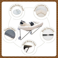 Hamac de fenêtre pour chat avec support métallique inférieur et lit spacieux et chaud pour chats de grande taille et chatons