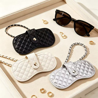 Étui à lunettes de soleil en cuir PU style écossais personnalisé avec logo, pochette portable de luxe pour femmes, idéal pour les voyages
