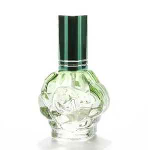 Fabrieksprijs 10Ml Lege Bloemenroos Hervulbare Parfumfles 0.34 Oz Kleurrijk Glas Voor Dames